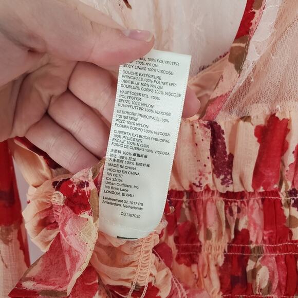 Free People Romantic Combo Floral Lace Daphne Blouse S - Picture 8 of 11